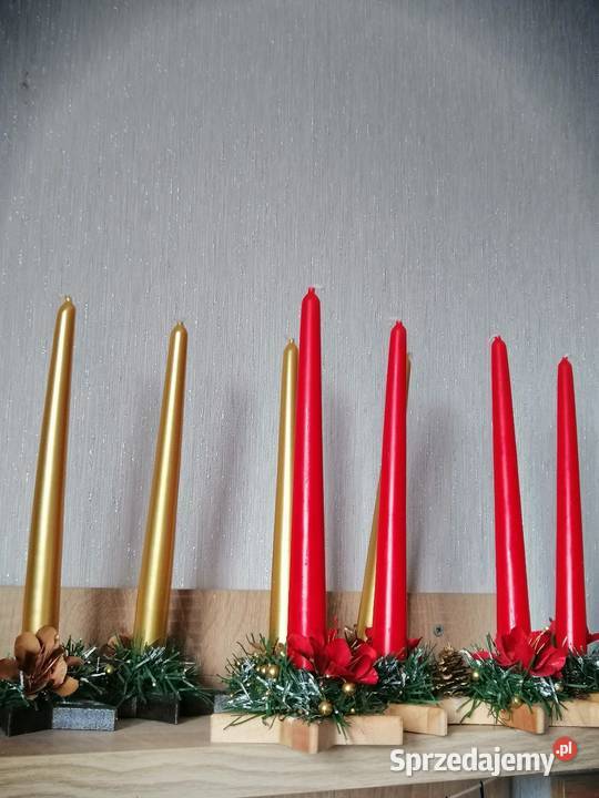 Adwentnik stroik świąteczny Dekoracja stołu czerwony Boże Narodzenie Katowice sprzedam