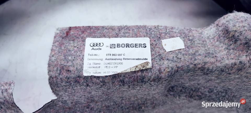 WKŁADKA WYKŁADZINA KOŁA AUDI A5 8T 8T8863697C Przystajń sprzedam