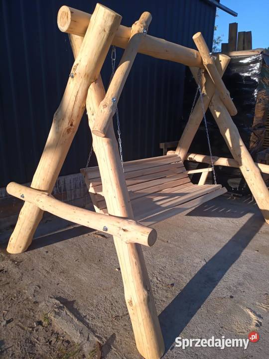 Huśtawka ogrodowa z solidnych bali 200cm Wysoka