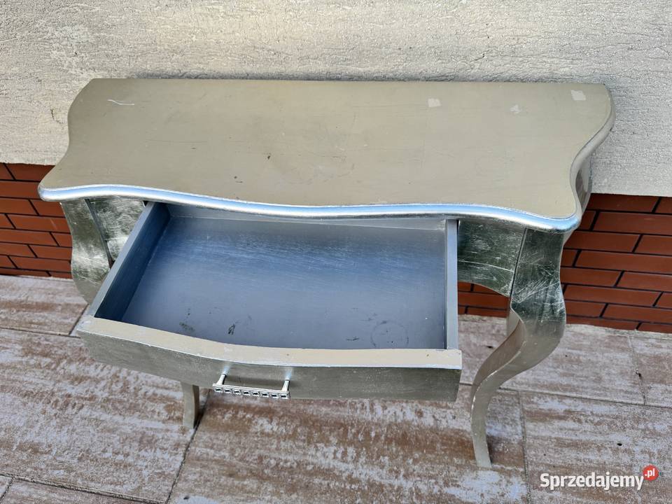 Konsolka srebrna Ludwikowa glamour toaletka Sulbiny