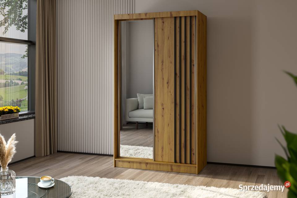 Szafa 120 z drzwiami przesuwnymi i lustrem MODNE Nysa