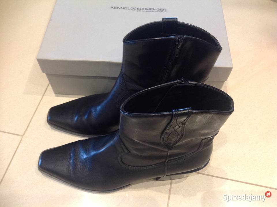 Kowbojki Krótkie Skórzane Buty Damskie KENNEL Nowa Sól sprzedam