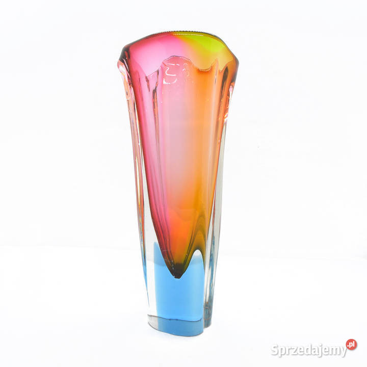 Barwny wazon proj J Rozinek Borskie Sklo lata 60 mazowieckie Warszawa sprzedam