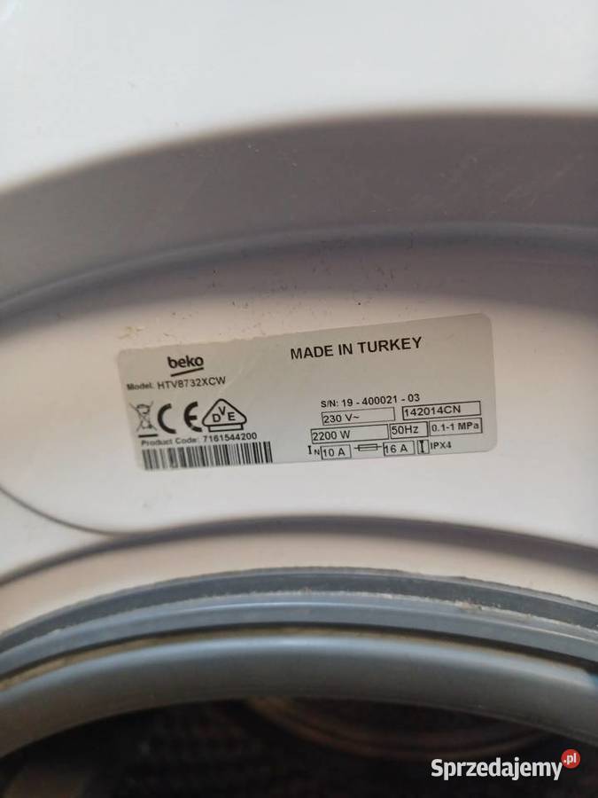 Pralkosuszarka Beko HTV8732XCW 85 57cm Pralki i suszarki Sławica sprzedam
