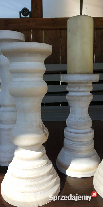 Świeczniki drewniane toczone ręcznie Styl Wieluń sprzedam