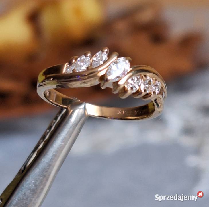 Pierścionek Damski Złoto 585 Diament szlif złoto mazowieckie Grodzisk Mazowiecki