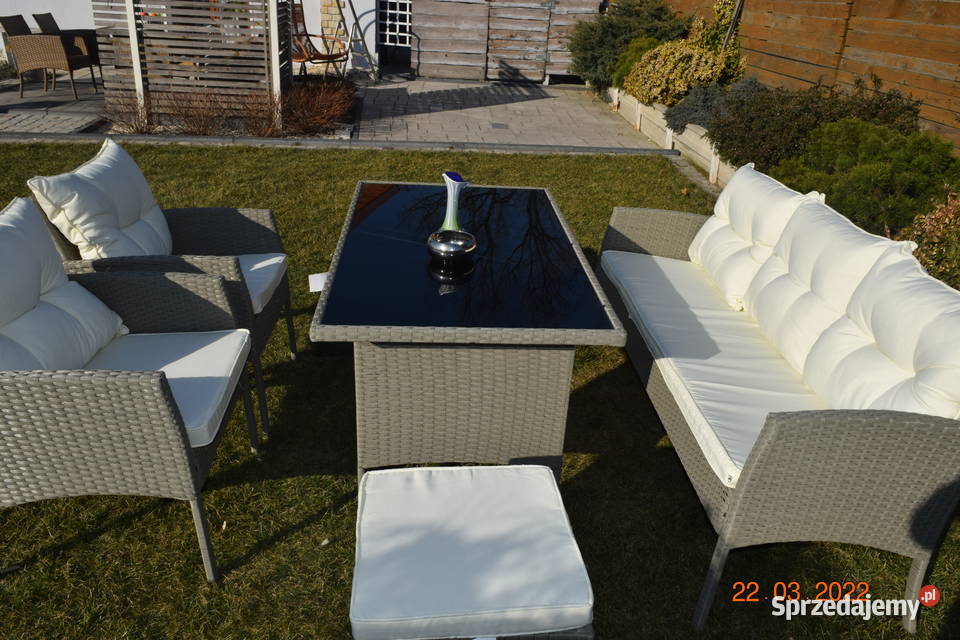 zestaw ogrodowy technorattan ODESSA sofa 3 2 szarości Bosutów