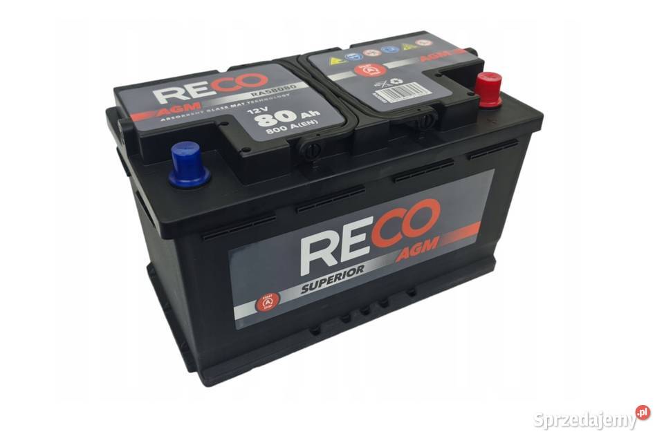 Akumulator RECO 80Ah 800A AGM osobowe Olsztyn