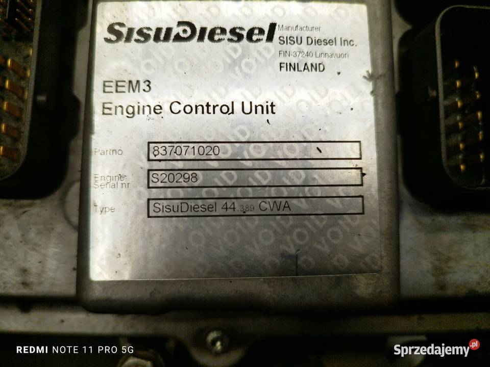 Sterownik ECU EEM3 V837069216 Sisu Valtra N 121 Pozostałe Wilkowo sprzedam