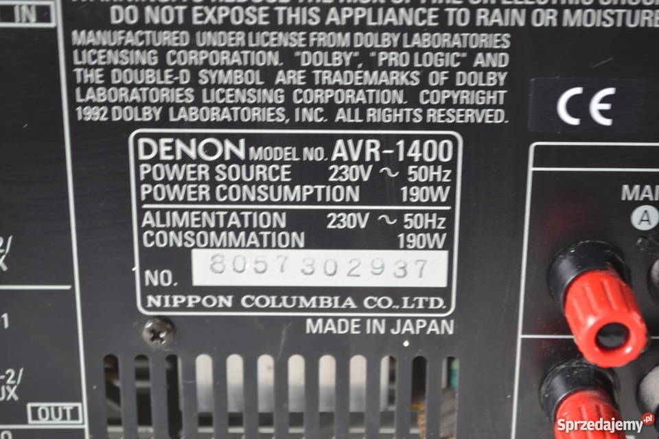 DENON AVR1400 Wieża Piotrków Trybunalski sprzedam