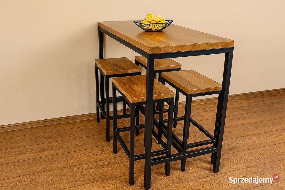 Komplet Barowy LOFT Zestaw Stół Krzesła 100 Lite Opole