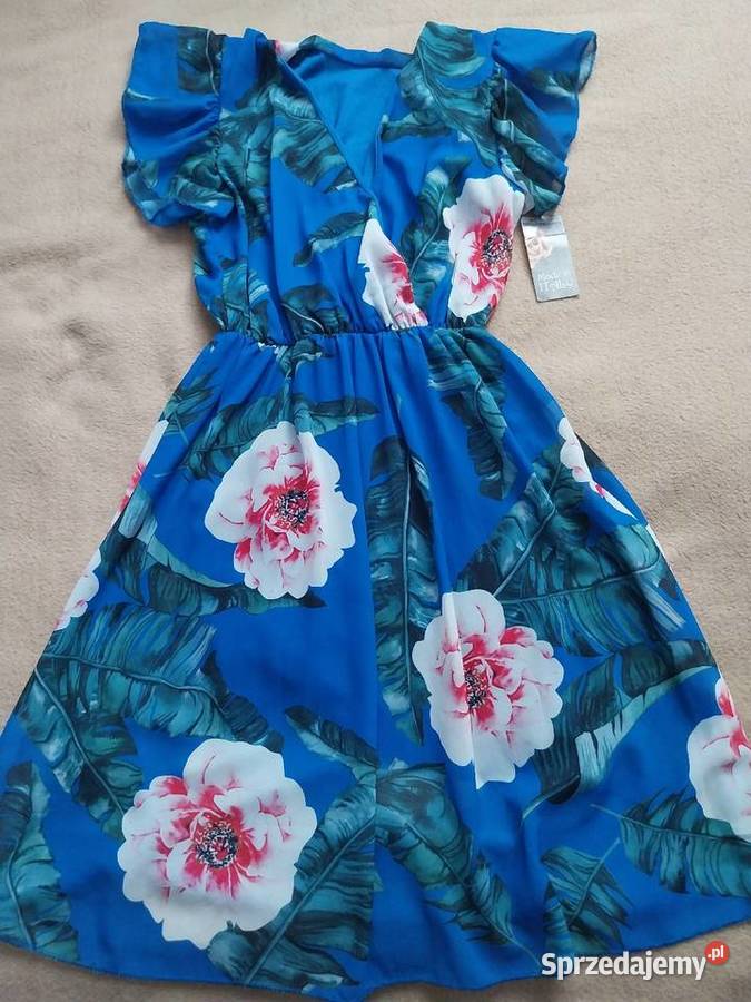 Letnia niebieska sukienka Rozmiar 42(XL) Polkowice