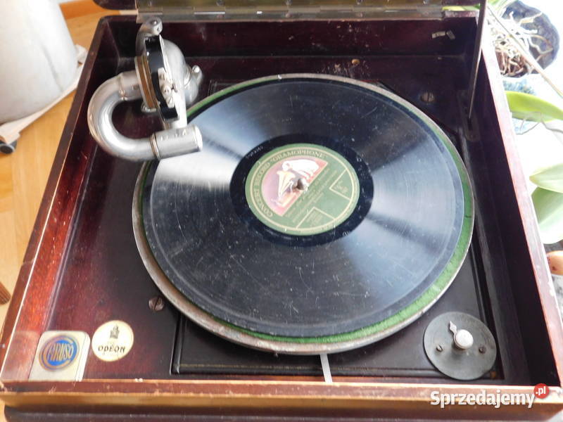 Gramofon w szafce z poczatku XX w Odeon 1300 zachodniopomorskie sprzedam