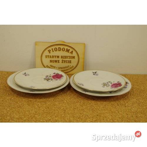 Komplet 4 talerzyków deserowych Róże Porcelana sprzedam
