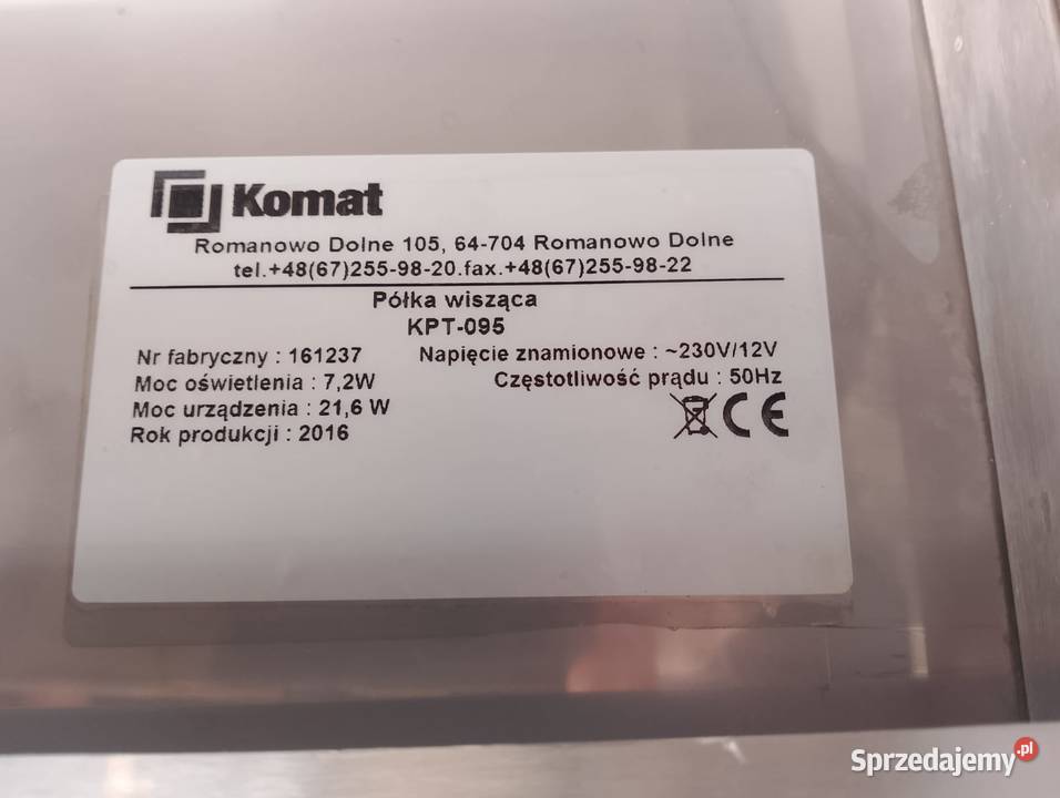 Półka podwójna Komat 154x35x39 z oświetleniem Wrocław