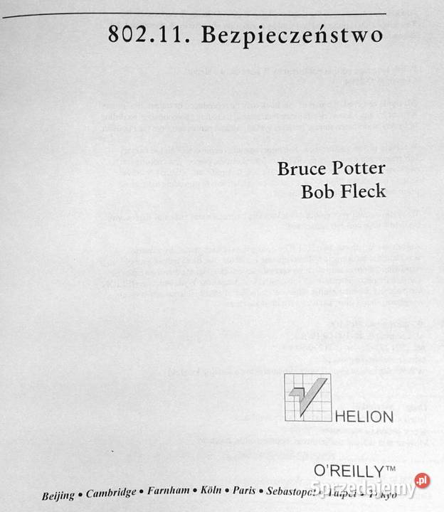 80211 Bezpieczeństwo Bruce Potter Bob Fleck Chełm