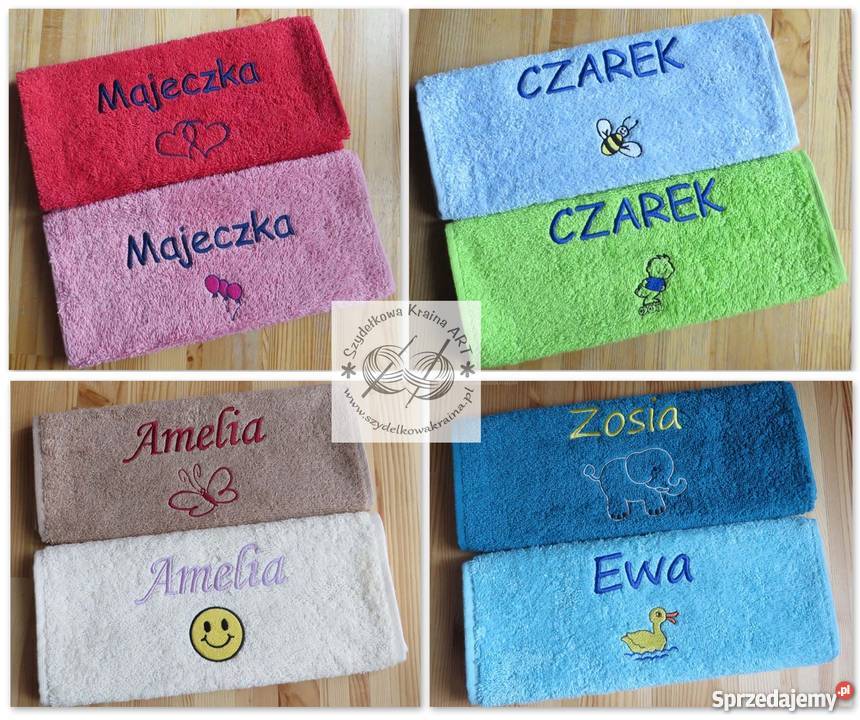 Ręcznik z IMIENIEM DZIECKA haftem PREZENT zająca Toruń