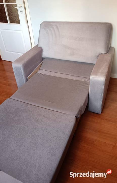 Sofa srebrnoszara rozkładana w idealnym stanie Szczecin