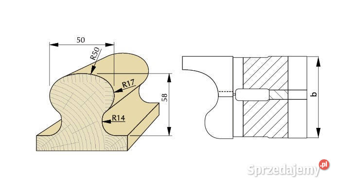 Zestaw frezów nasadzanych profilowych do poręczy