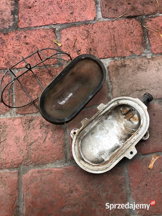 Lampa szklana loftowa porcelanowa PRL garażowa Poznań