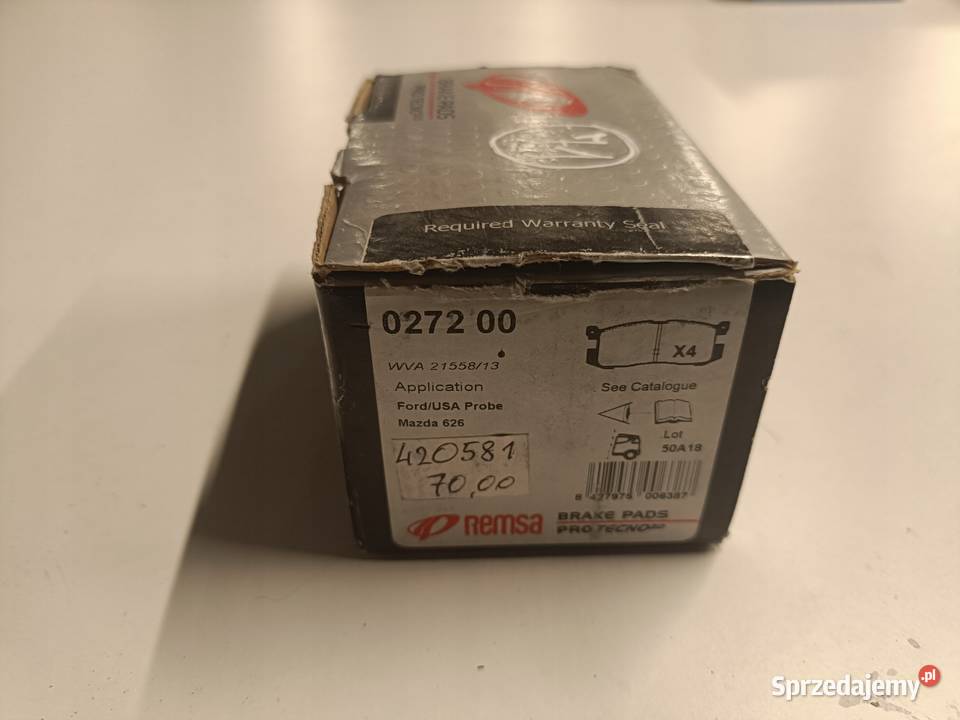 KLOCKI HAMULCOWE Mazda 626 Ford Probe PRZEDNIE osobowe Klocki hamulcowe Rudka