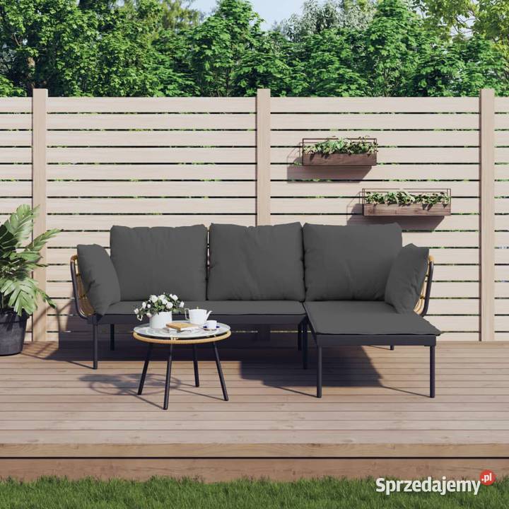 3cz zestaw wypoczynkowy do ogrodu ciemnoszare mazowieckie