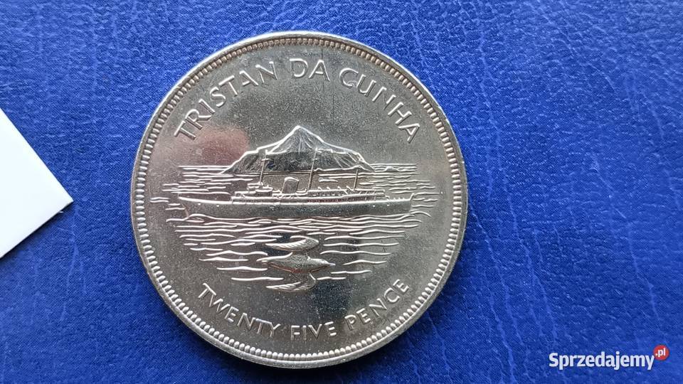 Stare monety 25 pens 1977 Wyspy Tristan da Cunha Numizmatyka Lesko
