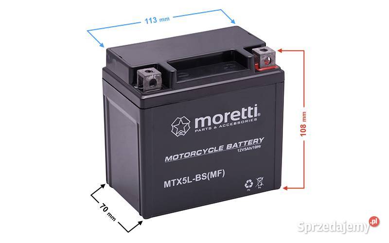 Akumulator Motocyklowy AGM MTX5LBS 5Ah 80AN P Częstochowa sprzedam