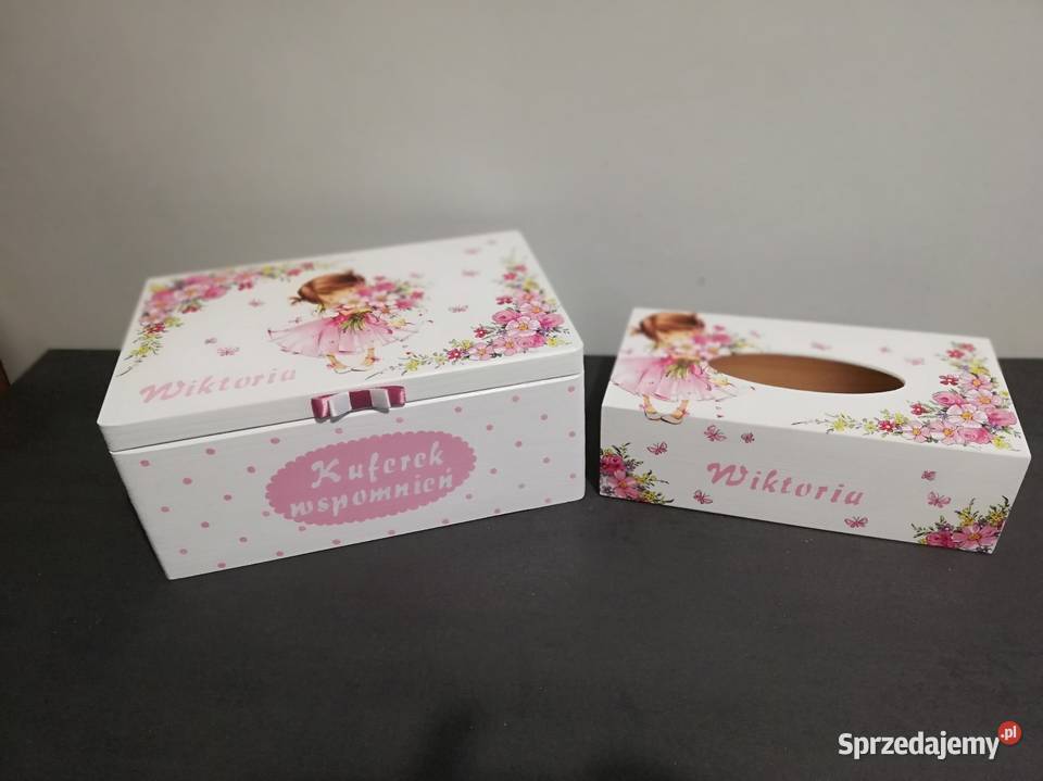 Kuferek wspomnień z imieniem chrzest roczek Kędzierzyn-Koźle sprzedam