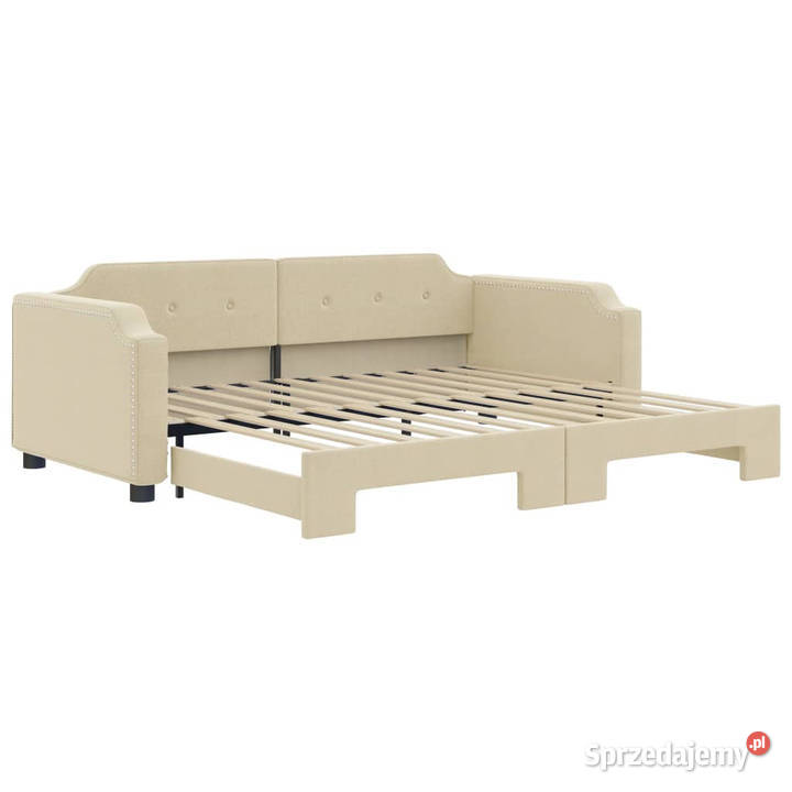 Leżanka rozsuwana kremowa tkanina 80x200 Warszawa