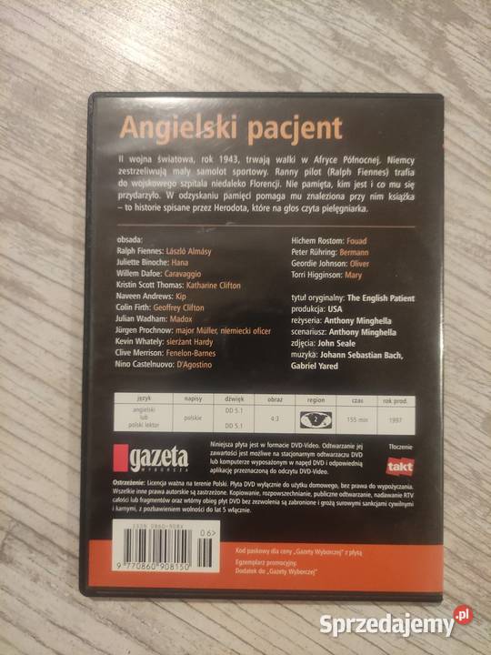 Film Angielski pacjent DVD DVD Jawiszowice sprzedam