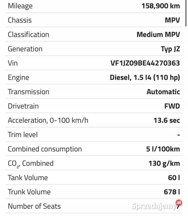 Renault Scenic III 15 DCI AUTOMATYCZNA SKRZYNIA