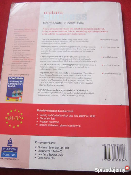 Success matura Intermediate Students Book skrypt, zeszyt ćwiczeń, zbiór zadań, testów Szczecin