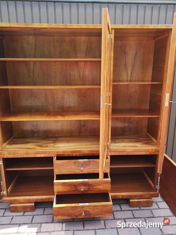 Biblioteka ARTDECO Orzech Politura Stara Antyk Swarzędz
