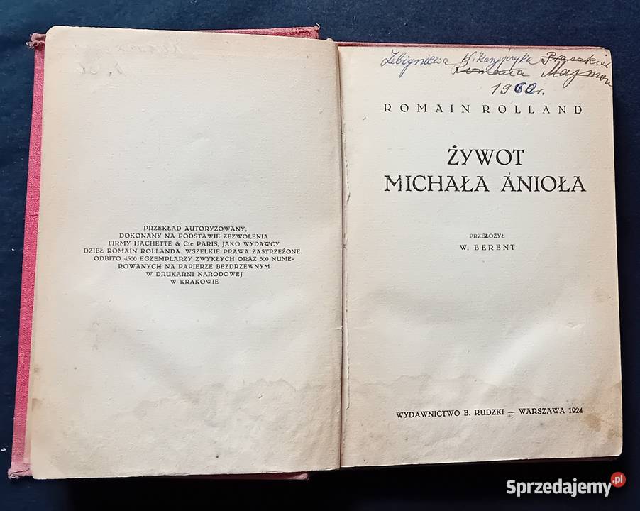 Romain Rolland Żywot Michała Anioła Wyd B Rudzki Koźminek