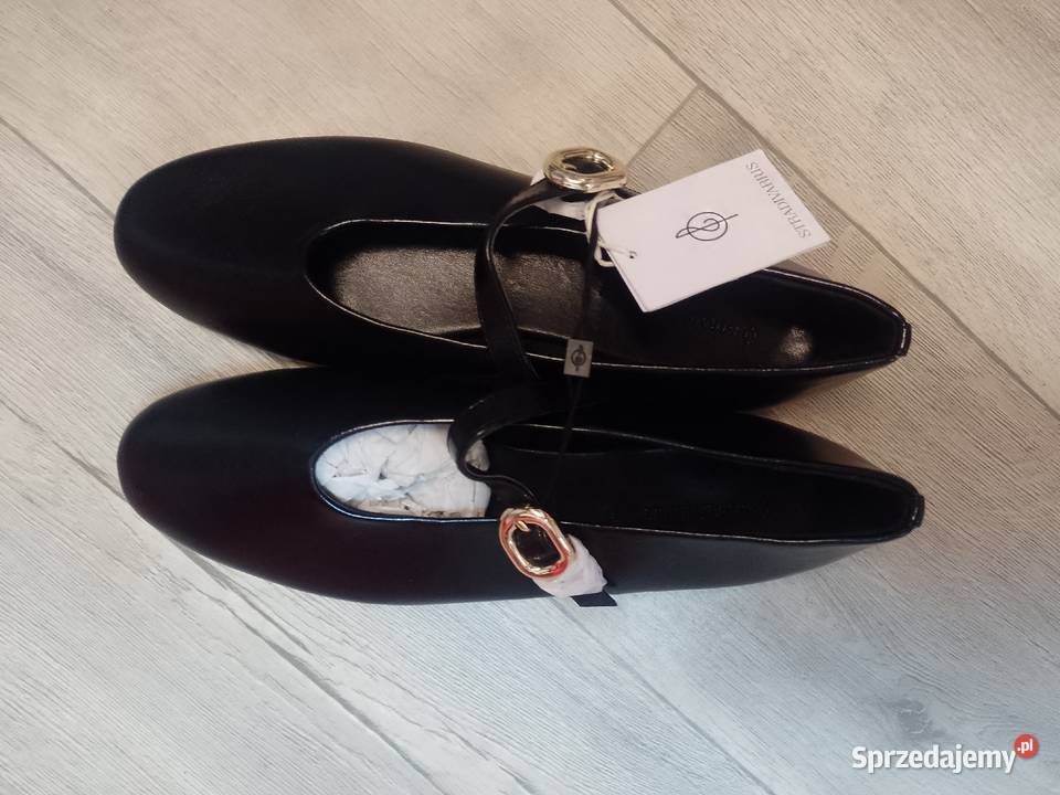 40 Stradivarius Czarne baleriny z zapięciem NOWE Damskie Kraków sprzedam