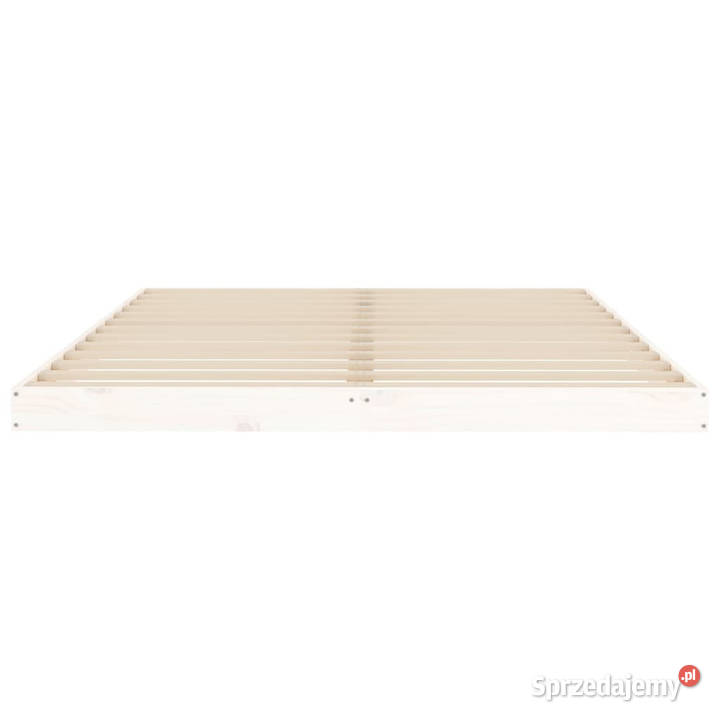 Rama łóżka biała lite drewno sosnowe 140 x 200