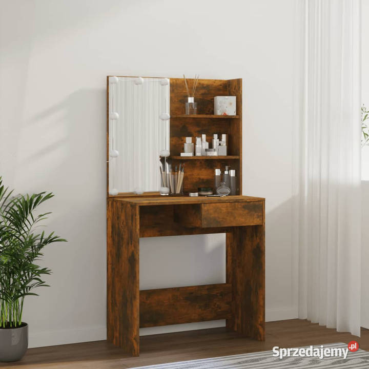 Toaletka z LED brązowy dąb 745x40x141 WM820483 mazowieckie Warszawa sprzedam
