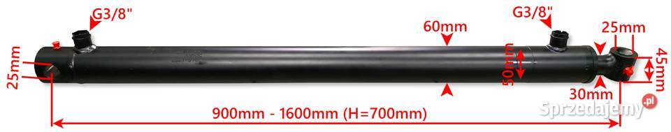 Siłownik Hydrauliczny SMT1G 50x30 Skok 700 2STR Solec Kujawski