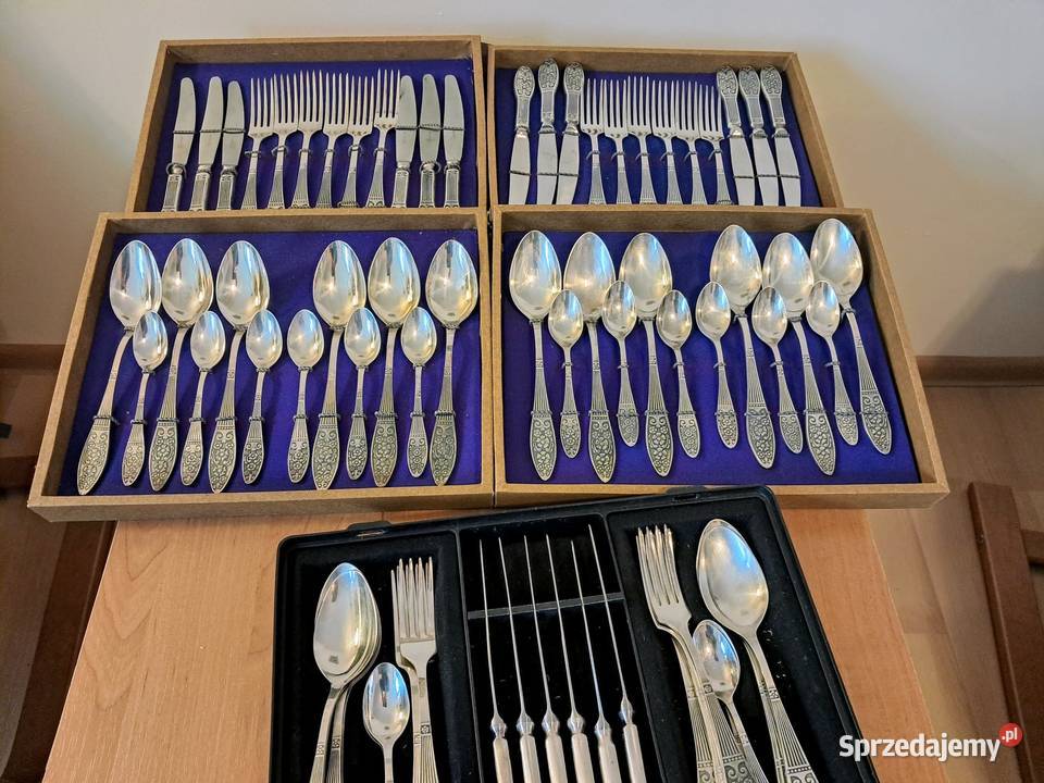 Posrebrzane sztućce rosyjskie 3 kpl Legnica