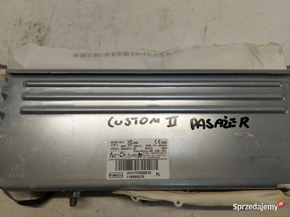 Transit Custom II airbag poduszka pasażera prawa