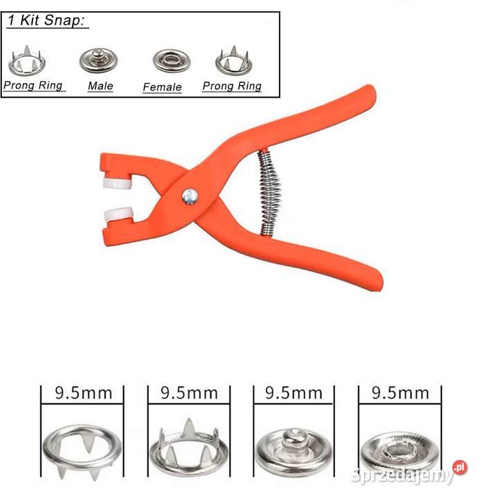 Zestaw Zatrzasków 50 ze Szczypcami Montażowymi Sieradz