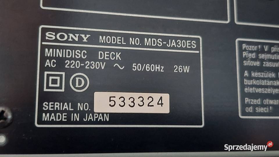 Nagrywarka minidisc Sony MDS JA30ES Warszawa sprzedam