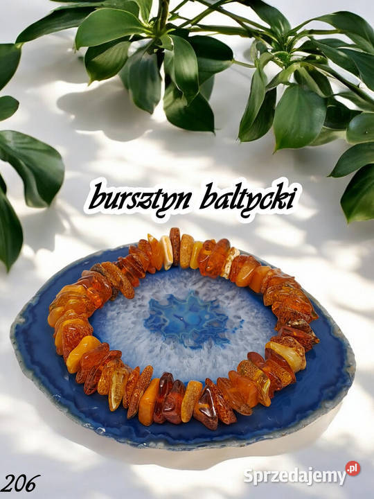 Bransoletka z bursztynu bałtyckiego sieczka