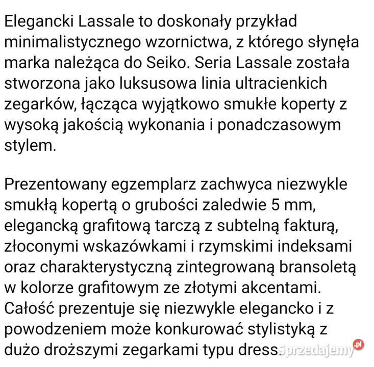 Zegarek Seiko Lassale Warszawa