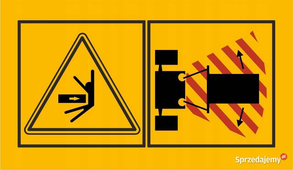 Naklejka ostrzegawcza uwaga podczas skrętu Kamionna