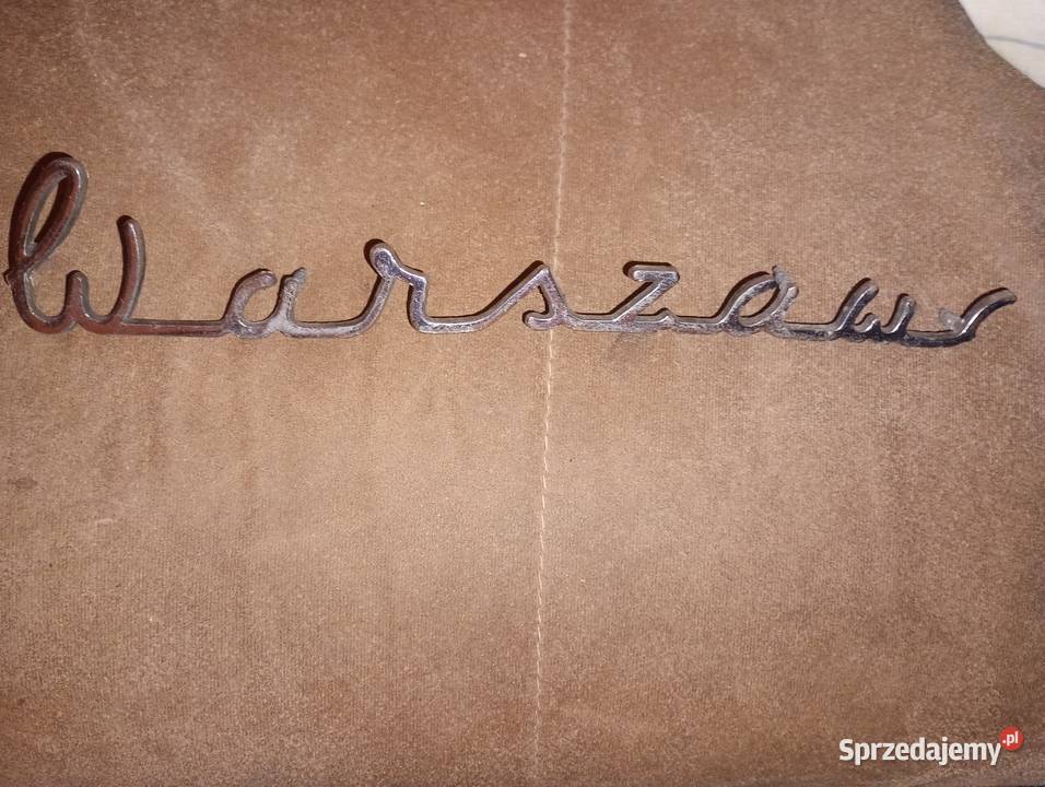Orginał znaczek metalowy samochodu Warszawa