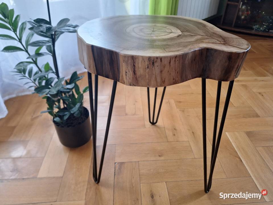 Stolik kawowy z plastra orzech włoski 55cm Strzyżów