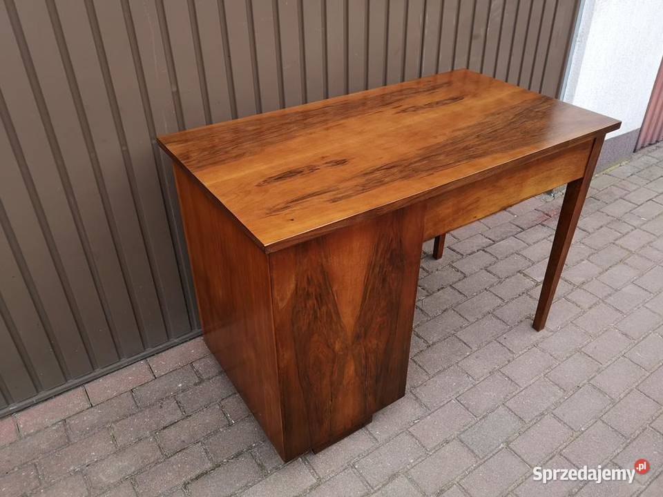 Biurko ARTDECO PRL Orzech Zgrabne Stare Swarzędz