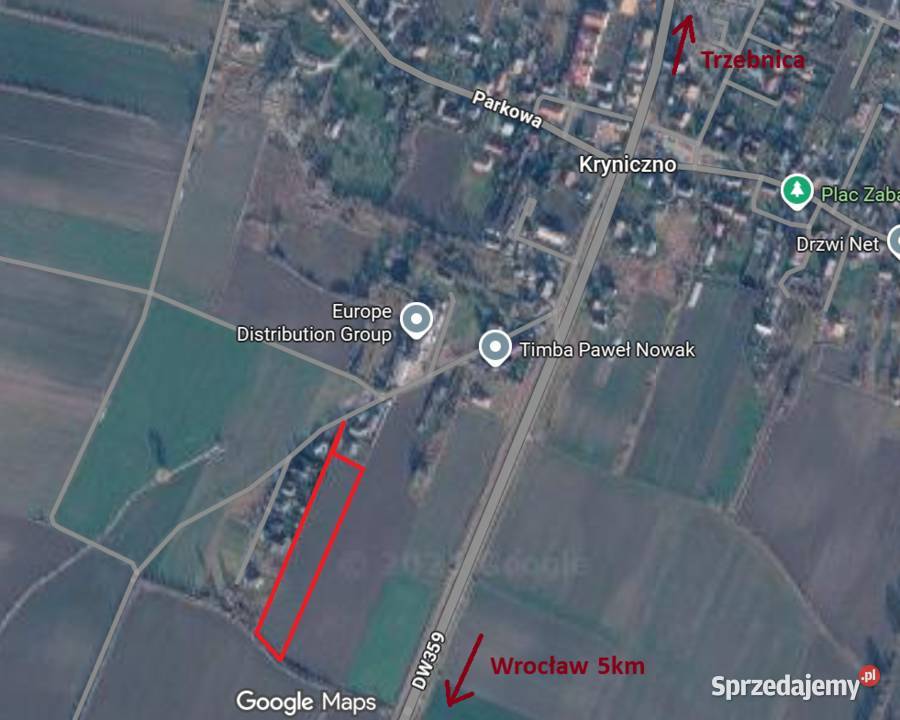 DZIAŁKA BUDOWLANA na Sprzedaz Wrocław Kryniczno Sprzedaż